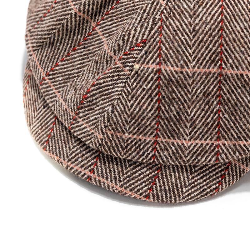 Middle-Aged and Elderly Octagonal Cap Men's Beret Autumn Winter Newsboy Caps Woolen Painter's Cap