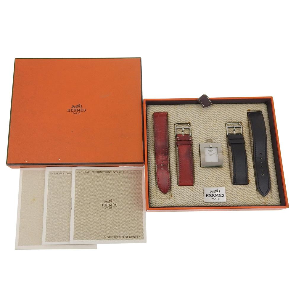 HERMES Belt watch Watches BE1.210 WhiteDial Stainless Steel/leather Quartz Analog display Women Used