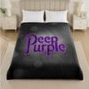 Deep Purple Print Flannel Blanket Cozy Lightweight Plush Throw Blanket For Bed Sofa Household Use