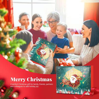 Christmas Sock Advent Calendar for Kids 24-Day Countdown Holiday Decoration Cotton Stocking Stuffers for Children's Rooms Parties