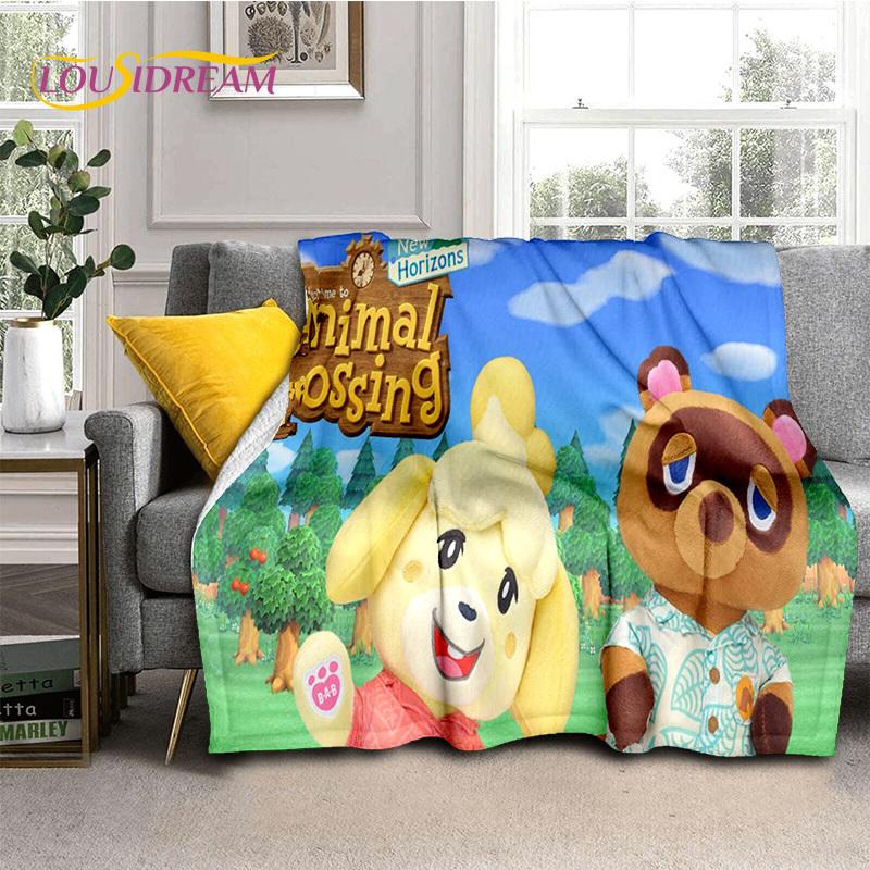 Cute Animal Crossing New Horizons Cartoon Soft Blankets,Throw Blanket Comfortable Blanket for Picnic Beds Sofa Home Bedroom Kids