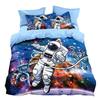 Astronauts Stars Bedding Set The Universe Duvet Cover Set Dark Blue Home Textiles Galaxy Bedclothes Men Women Soft Quilt Cover