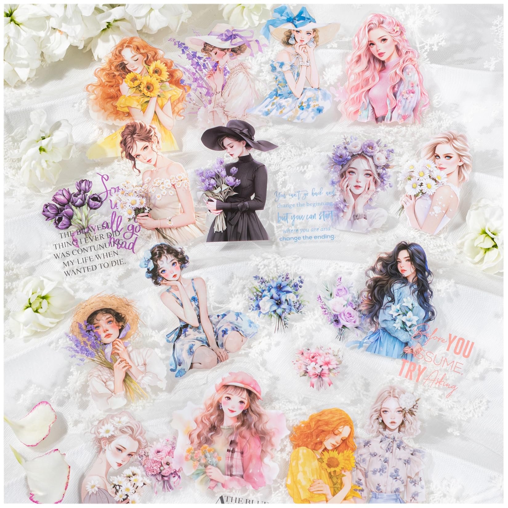 

Этот Веселый Коллаж Наклеек Флейк Большой Цветок Милый Дневник Смартфон Стильный Милый ПЭТ Наклейка Коллаж Женщина Материалы, Наклейки, Вместимость, Девочка,