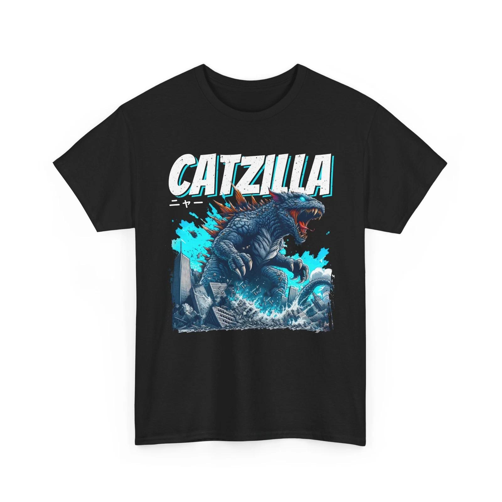 Catzilla Cat Monster T-Shirt – Epic Godzilla Cat Mashup Graphic Tee L