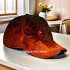 1Pc Fire Breathing Dragon Inferno Art Printed Baseball Cap - Adjustable, Lightweight Polyester, Foldable Design For Outdoor Hiki