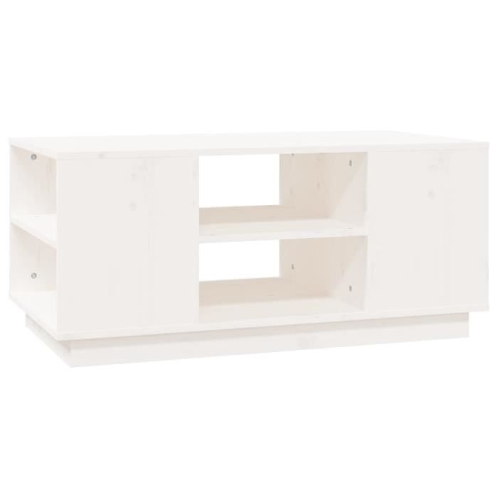 814400 vidaXL Coffee Table White 90x49x40.5 Cm Solid Pine Wood