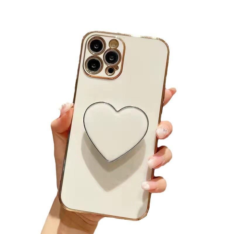 Applicable to Apple 17PLUS mobile phone case love airbag invisible bracket 16Pro bracket 13 fine hole 15 electroplated TPU