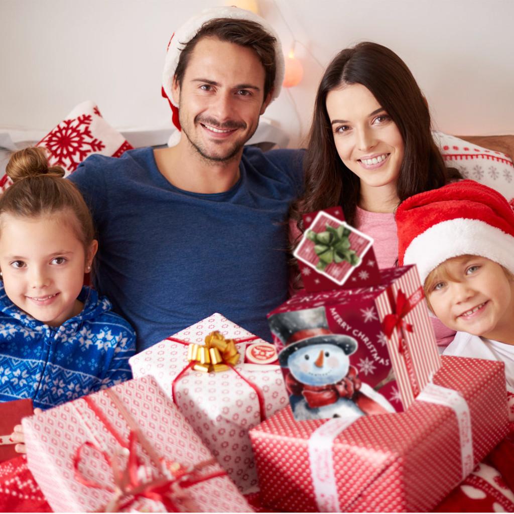 Red Snowman Pattern Christmas Celebration Decor Prop Paper Money Box Gift Box