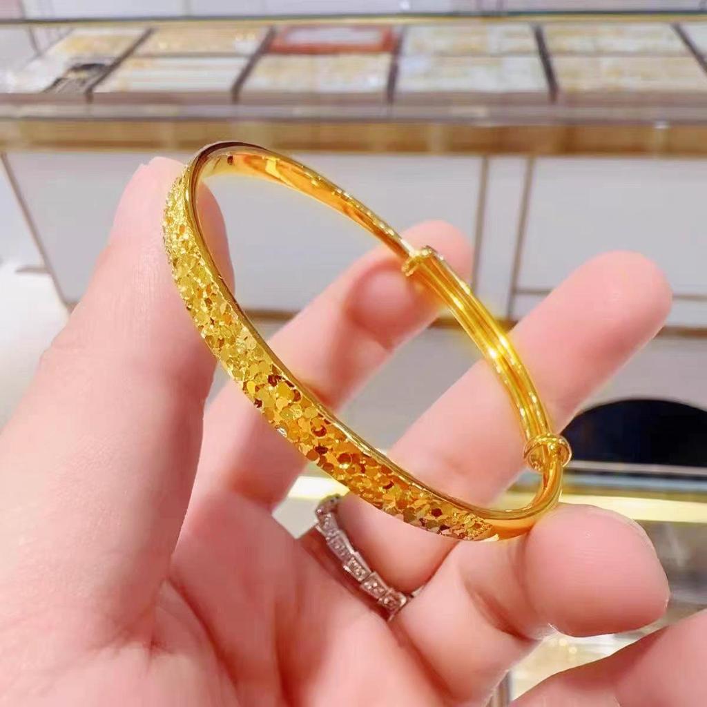 Golden Adjustable Sparkling Bangle Women's Jewelry