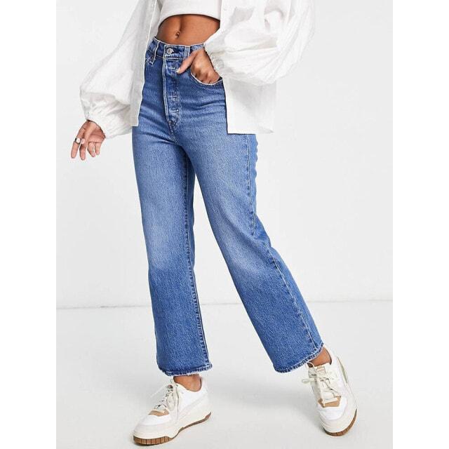 

Синие укороченные джинсы Levi s в клетку