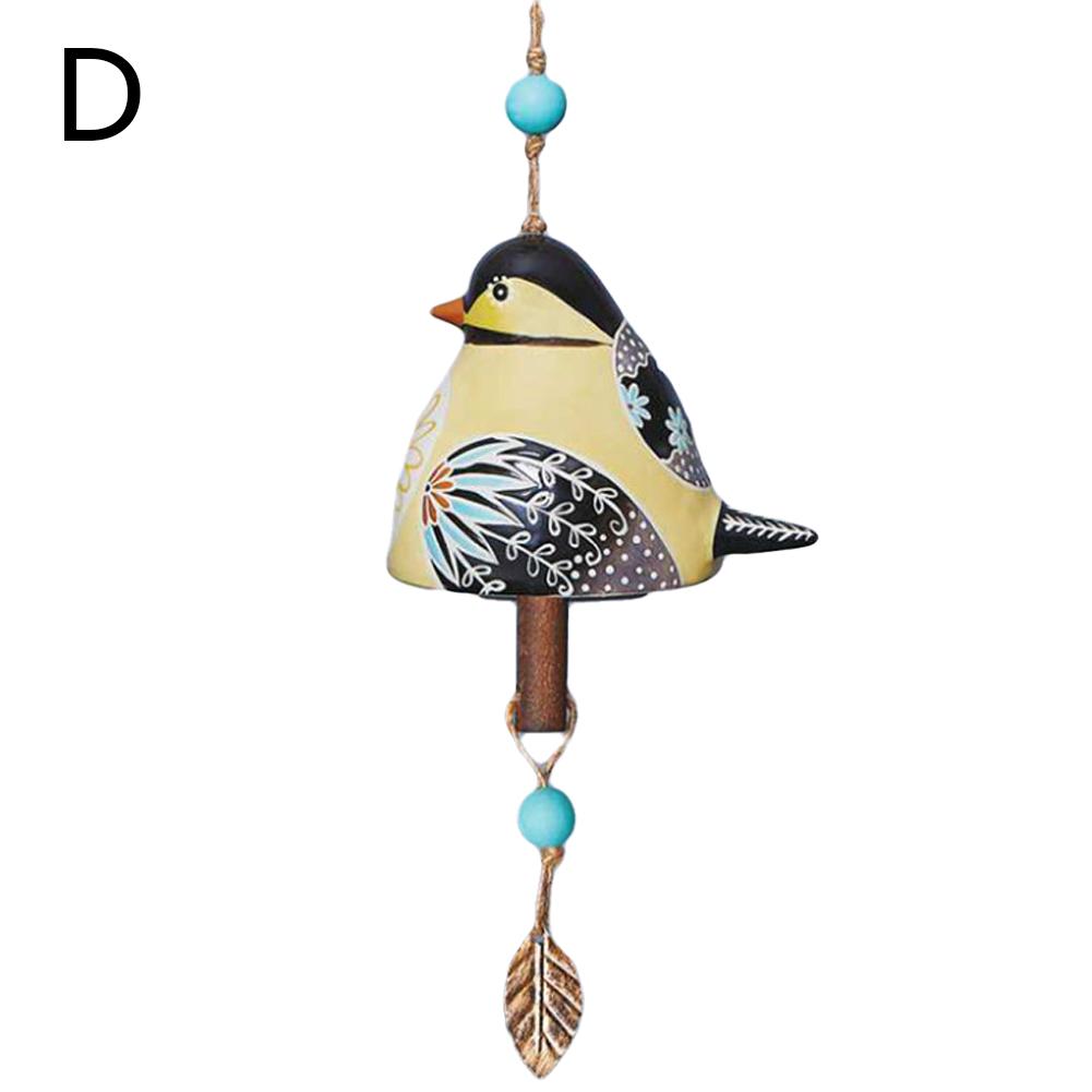 Hand Painted Resin Hanging Bird Song Bell Hanging Wind Chime Garden Decoration Bird Wind Chime Courtyard Decoration
