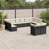 VidaXL Garden Lounge Set 12 Pcs with Cushions Black Wicker 3250265