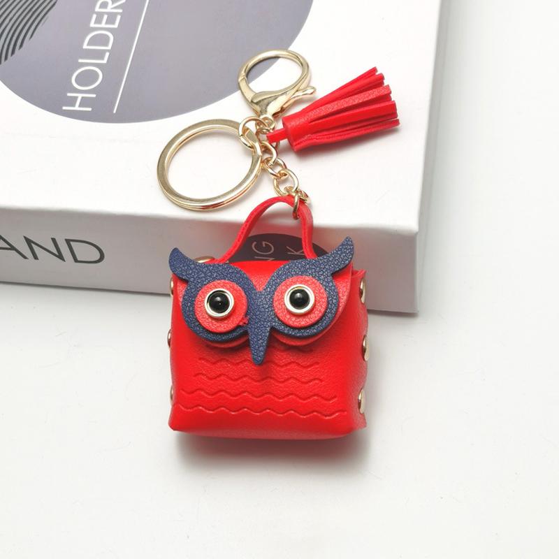 

Милая сумка для ключей Сова Кошелек для монет Мини-школьная сумка Брелок для ключей автомобиля Женский кошелек Кожаные кошельки для монет Кошелек для монет Брелок