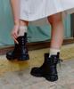 Jillstuart Acc [Free Shoelaces/Parts Included] Black Ribbon-Detailed Chelsea Mid-Length Rain Boots