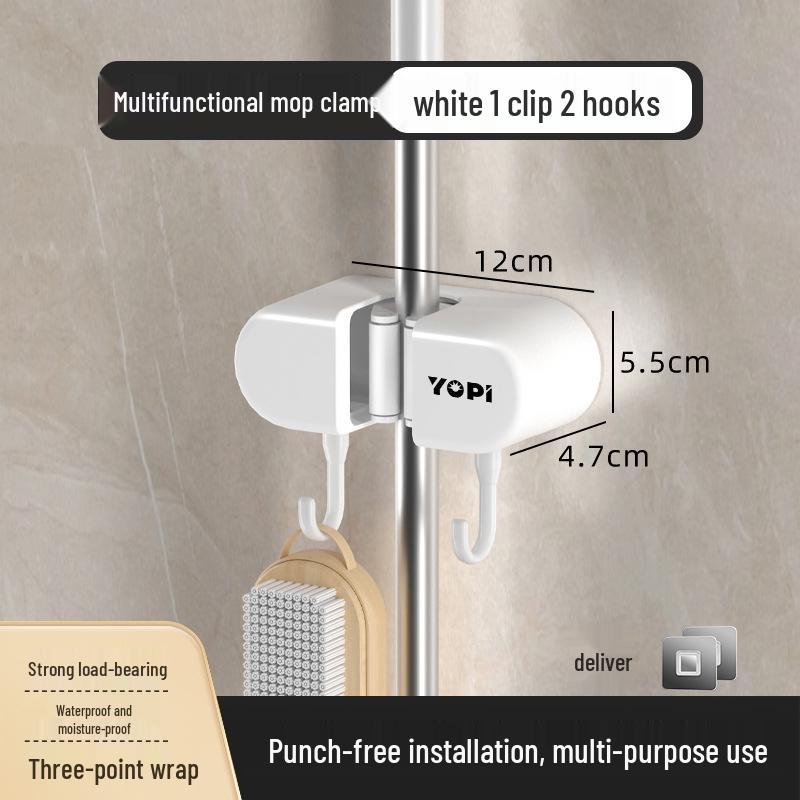 

Настенный держатель для швабры и метлы без сверления с клейкими крючками