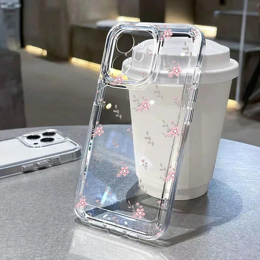 Funda suave y transparente para iPhone 11, iPhone 13, 14, 12, 15 Pro Max, XS Max, XR, X, 7, 8 Plus, SE, a prueba de golpes, con diseño de flores