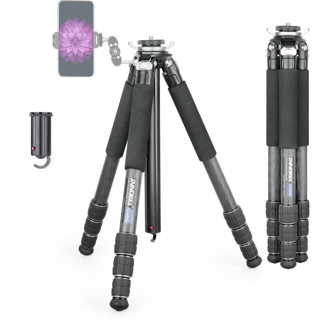 Tripod Camera INNOREL Carbon Tripod Compact SLR Tripod with Ball Head 20KG Maximum Load Capacity Telescopic Working Height Pipe Diameter Panoramic