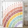 Vikama Rainbow Positive Affirmation Shower Curtain Macaron Gradient Print Waterproof Cozy Bathroom Partition Curtain Decoration