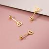 Earrings Silver 925 Silver925 Compatible with Metal Allergies Arrow Heart Screw Type Smaller Small Inconspicuous Delicate Simple Modest Pink Gold