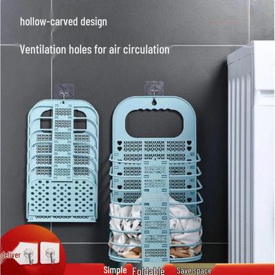 Large Foldable Wall-Mounted Laundry Basket for Wet & Dry Clothes
