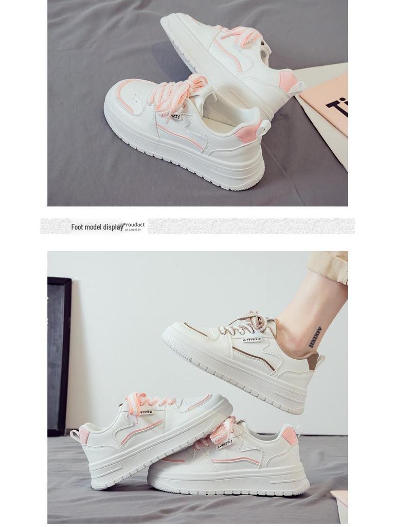 2025 Spring Women's White Breathable Versatile Sneakers - Casual Canvas with Soft Sole for Spring & Autumn