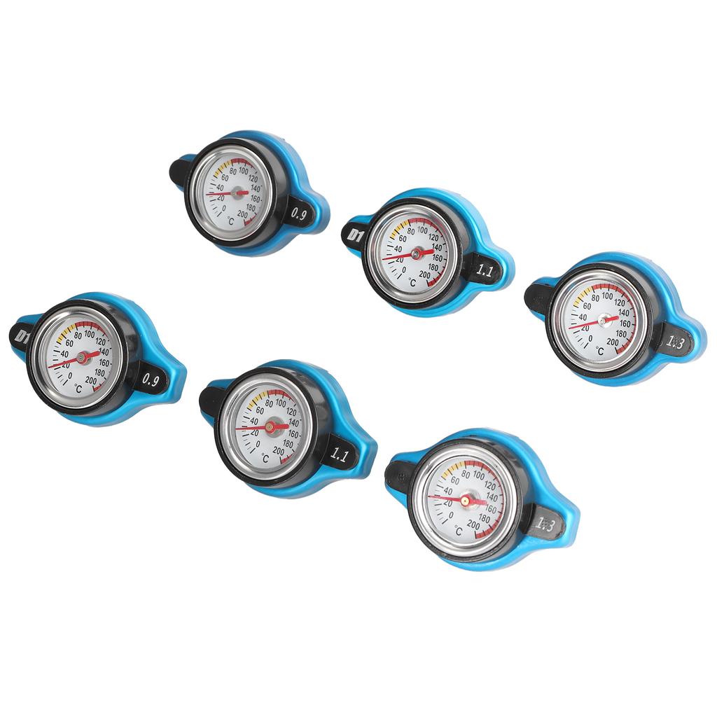 Thermostatic Radiator Cap Water Tank Cover Leakproof W/Temperature Gauge