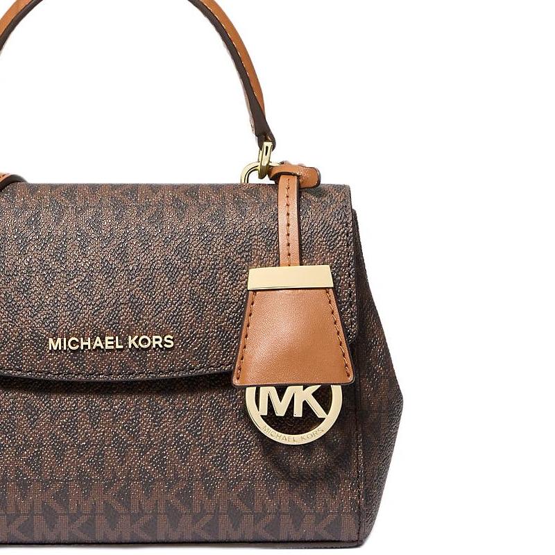Michael Kors Ava Logo Letter Taška přes rameno Crossbody taška Mini Kabelka z potaženého plátna Dámské tašky Hnědá 32S5GAVC1B-BRONZO