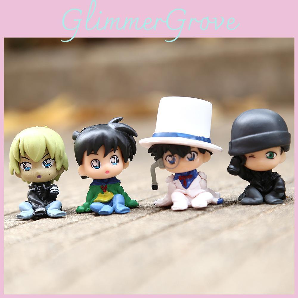 Detective Conan Kid's Toy Figure 4-pack Pvc Collectibles For Interactive Play And Learning