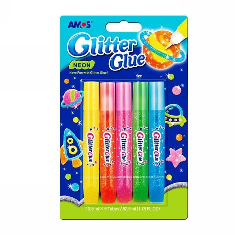 

AMOS Glitter Gel Pens - 10 Colors with Gold Powder for DIY Greeting Cards & Children s Crafts