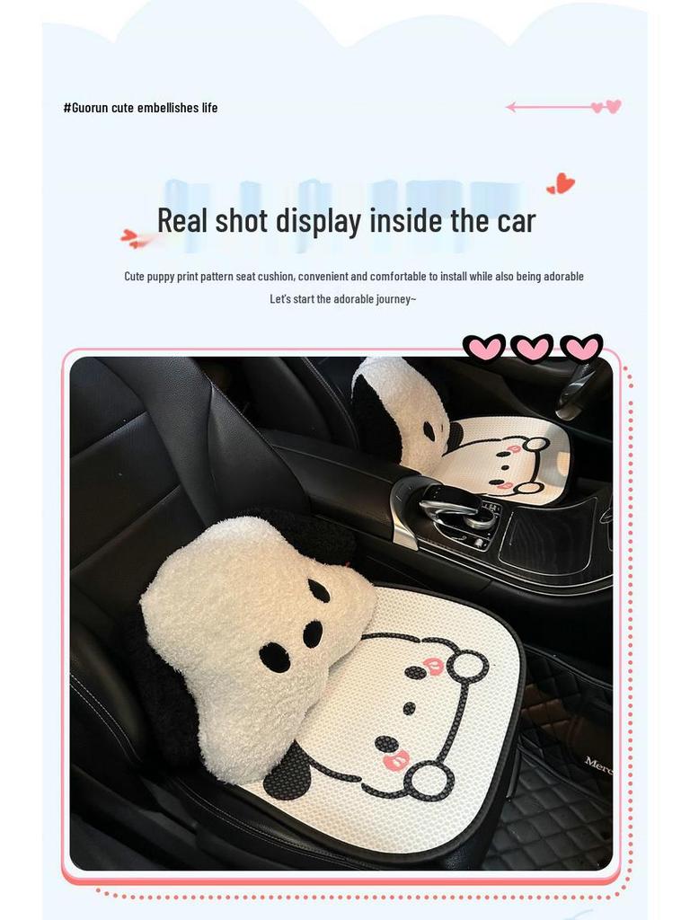 Pacha Hundeautositzkissen: Universelles Cartoon-Design, Damen-Halbwickel-Überwurf für alle Jahreszeiten