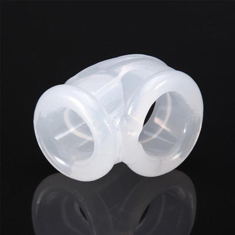 Super Soft Silicone Penis Ring Delay Ejaculation Ball Scrotum Stretcher Triple Cock Ring Cockring BDSM Sex Toys for