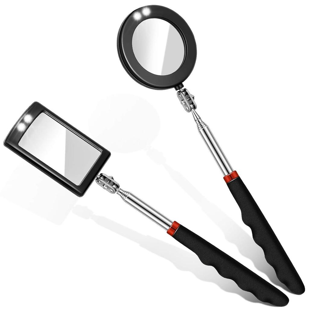 Car 360° Inspection Mirror LED Light Telescopic Inspection Mirror  for Check The Condition of Vehicle Automotive Repairs Tools