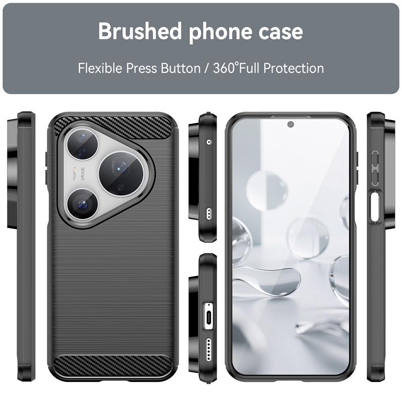 For Cover Huawei Pura 80 Pro Case Huawei Pura 80 Pro+ 80 Ultra Anti-knock Silicone Carbon Fiber Case For Huawei Pura 80 Pro Case