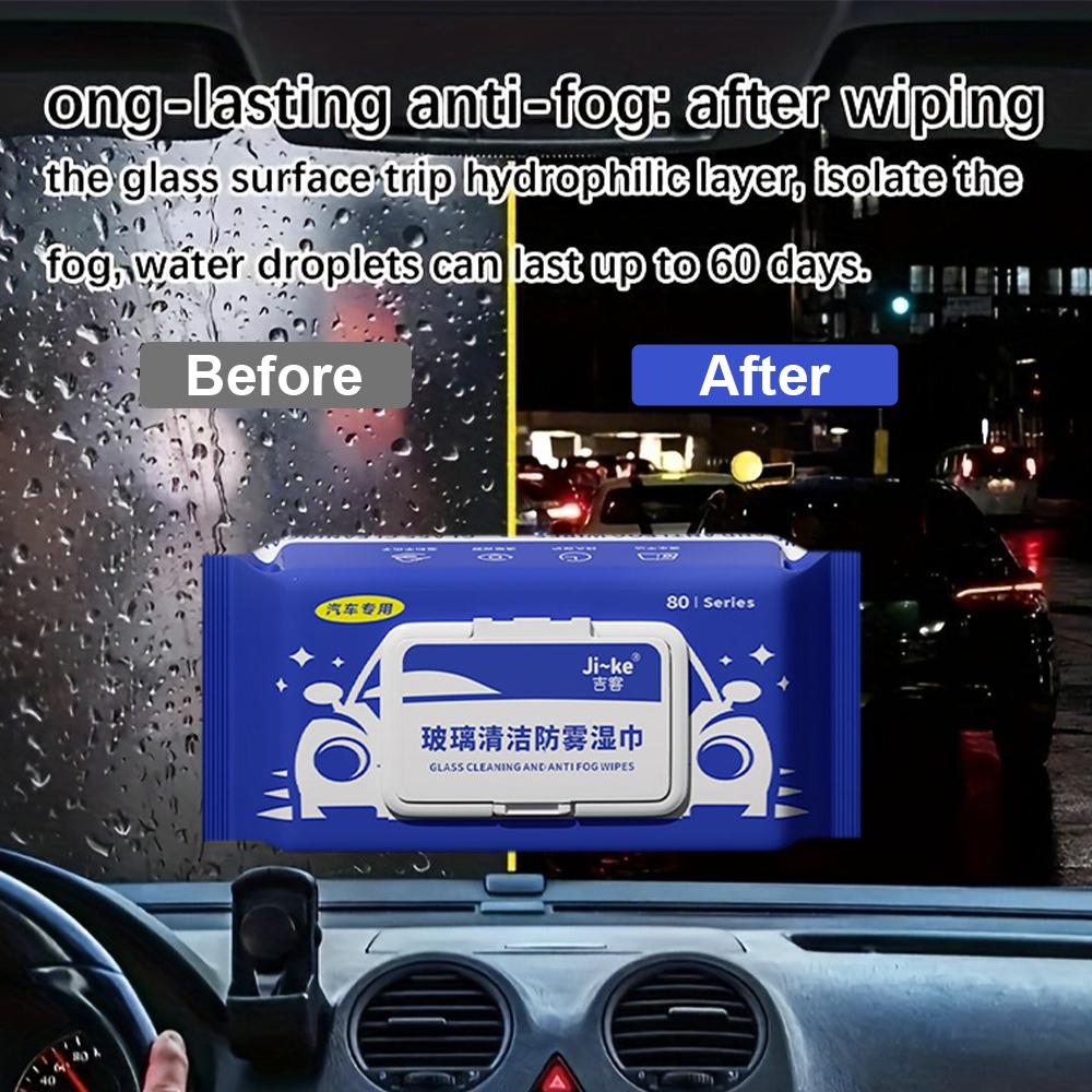 1/4PCs Car Glass Clean Wipes Anti-Fog Cleaning Tissues for Clear Vision Oil Stains Removal Dust Cleaner for Windows Windshields