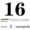 Extended Shank Fine Thread Tap for Hand and Machine Use, Non-standard Sizes M4-M24