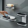 Wall Mounted Double Layer Soap Dish Punch-Free Drawer Draining Holder Kitchen Storage Box Bathroom Organizer Rack Shelves