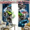 2D FLAT PRINTING 2pcs Curtains (Without Rod) Monster Truck Splashing Popular Creative Curtains Machine Washable Fabric Curtains