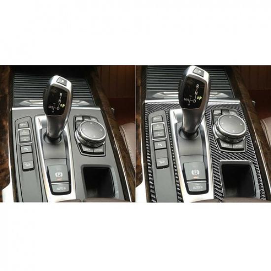 Carbon Fiber Gear Shift Panel Cover Trim For BMW X5 X6 F15 F16 2014-2017 Sale