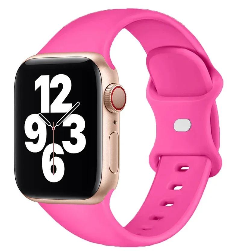 Silicone Strap For Apple Watch Band 44mm 40mm 45mm 41mm 42-38mm Sport Wrist Bracelet Iwatch Series 8 7 Se 3 4 5 6 9 Ultra 2 49mm
