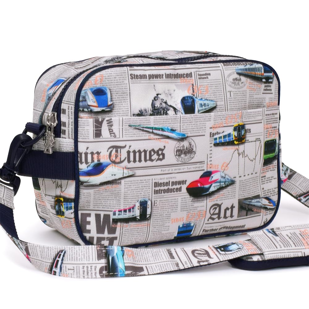 COLORFUL CANDY STYLE School Bag, Water-Repellent and Lightweight, Shinkansen and Railway World Design, Gray, Water-Repellent, Lightweight, Stain-Resis