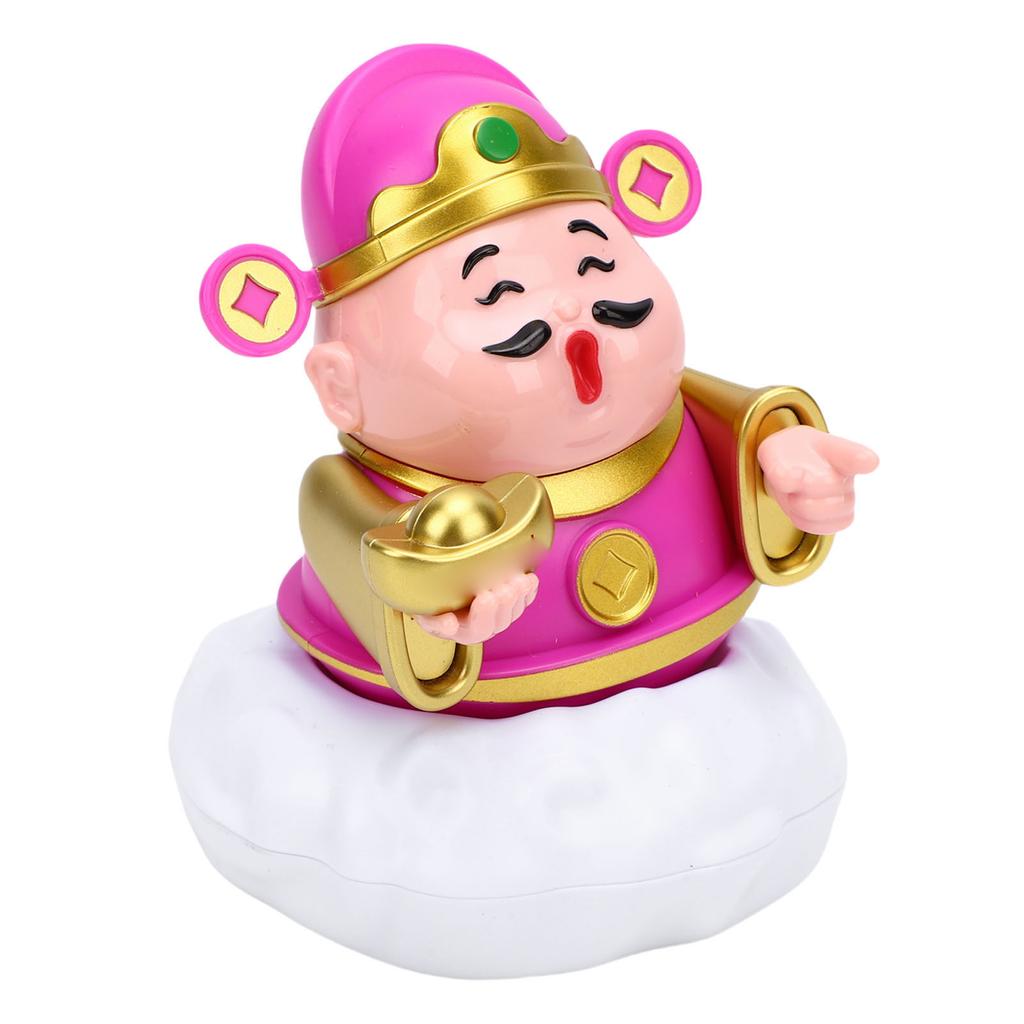 Caishen Statue Solar Powered Auto Shaking Tsai Shen Yeh Figurine Wealth Fortune Statue for Home Store   Car