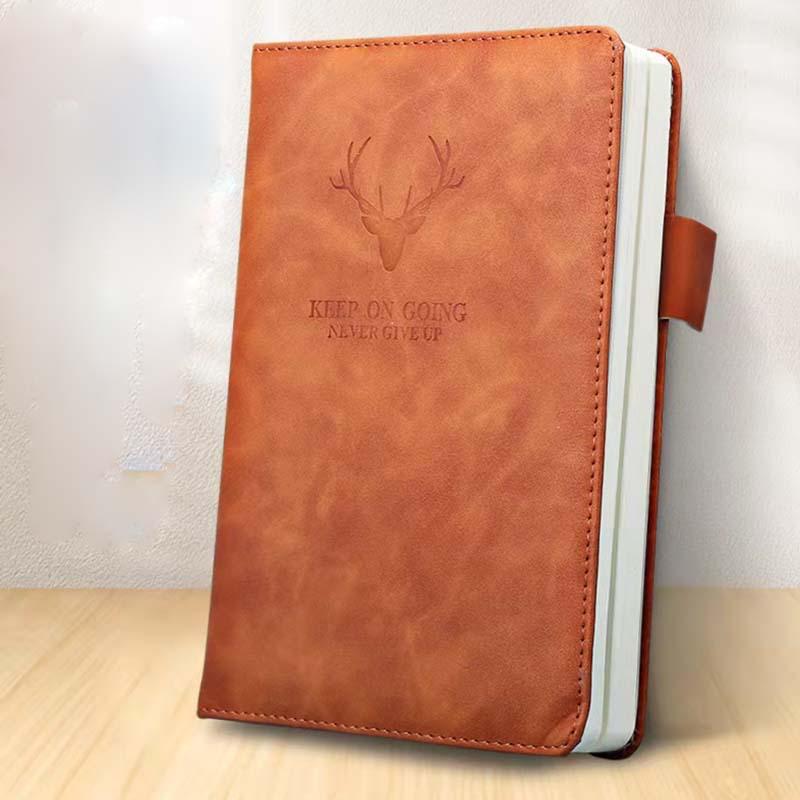 

Блокнот из утолщенной кожи с головой оленя - Профессиональное использование в офисе и бизнесе A5 (180 sheets/360 pages)