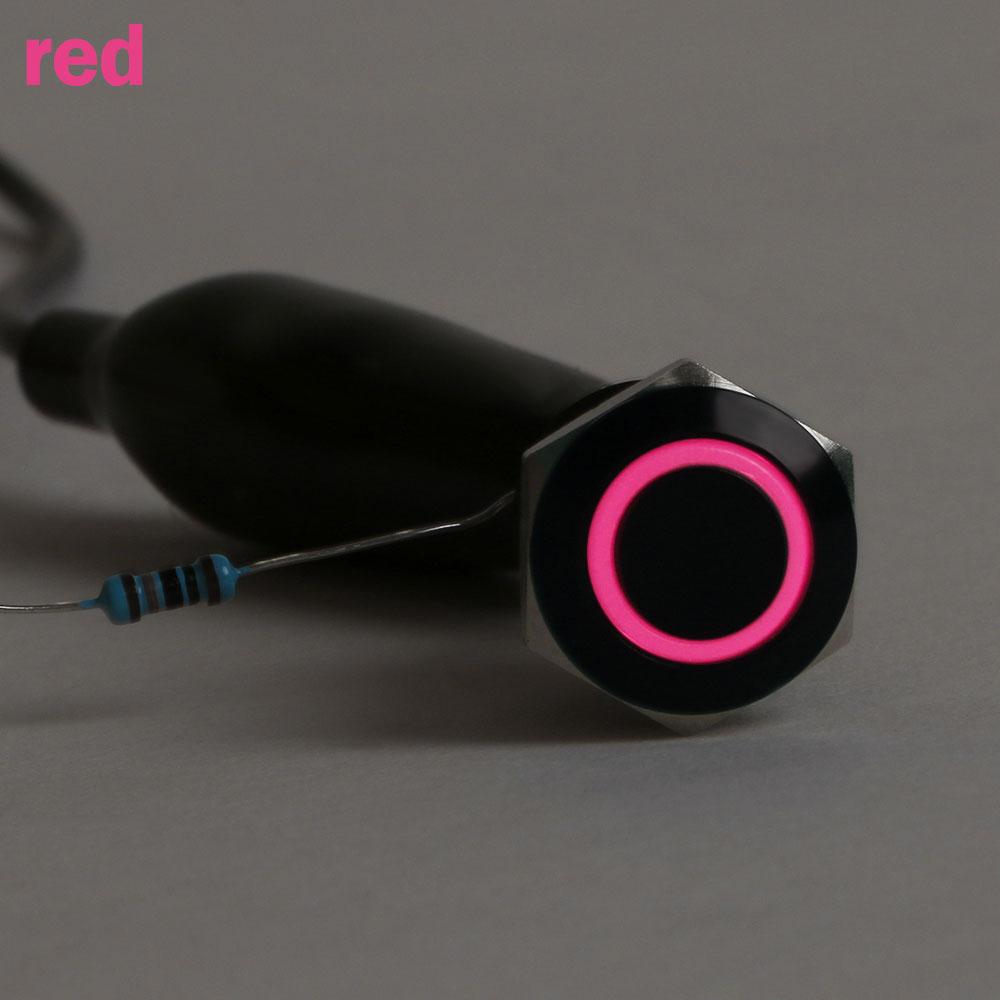 Gadget Black 12V 4Pin 12mm Push Button LED Power Momentary Switch Car Latch