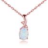 Bohemia Imitation Oval White Opal Pendant Necklace For Women Girl Party Glamour Jewelry Engagement Wedding Band Accessories