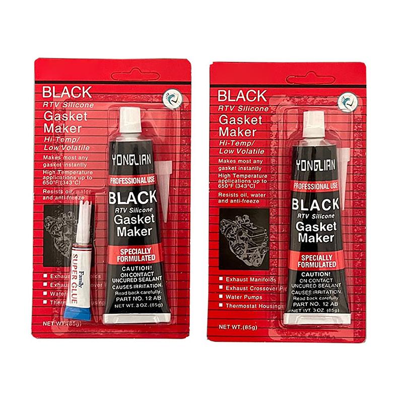Joint d'étanchéité résistant à l'huile sans joint d'étanchéité pour voiture Joint d'étanchéité moteur Silicone haute température pour réparation de voiture Colle liquide noir Joint d'étanchéité