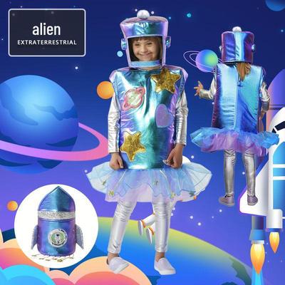 Kinder-Alien-Raumschiff Halloween-Kostüm für Schulparty & Cosplay