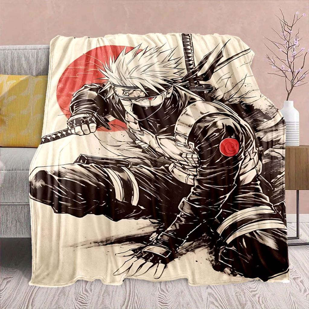 Naruto Anime Flannel Blanket - Soft Warm Perfect for Sofa, Bedding Camping Travel Office Home Decor -QJY