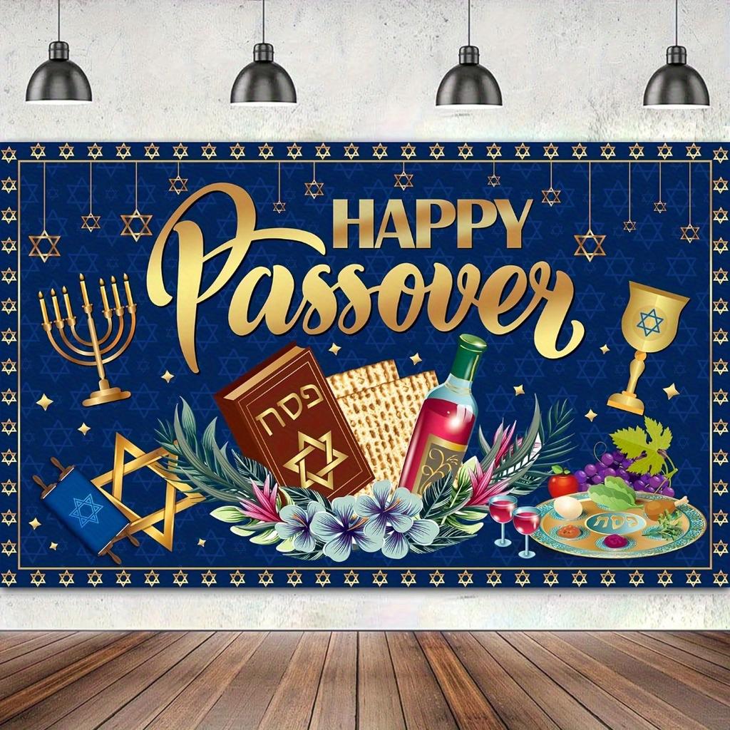 2D Plane, 1 Piece, a Vibrant Background for the Happy Passover, Suitable for Photo Booth Props Table, Party Decoration