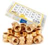 300pcs Threaded Inserts M2 M2.5 M3 M4 M5 M6 1/4-20 Insert Nuts Brass Threaded Bushing