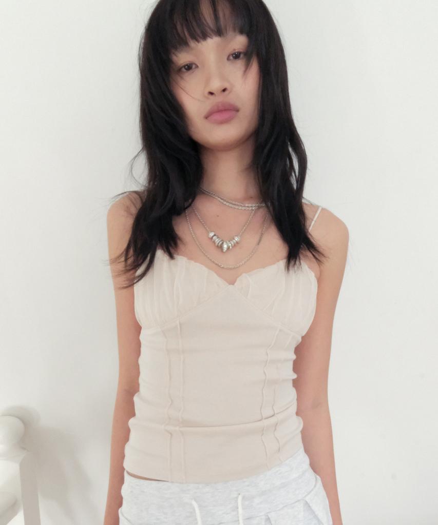 Lujeuseullibobeo Custard Mesh Top *Ash Pink